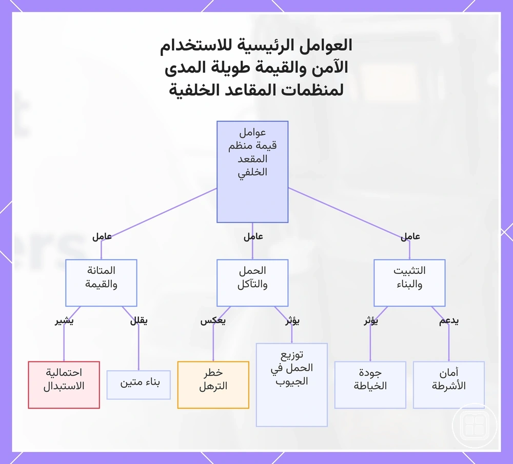 العوامل الرئيسية للاستخدام الآمن والقيمة طويلة المدى لمنظمات المقاعد الخلفية