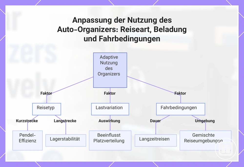 Anpassung der Nutzung des Auto-Organizers: Reiseart, Beladung und Fahrbedingungen