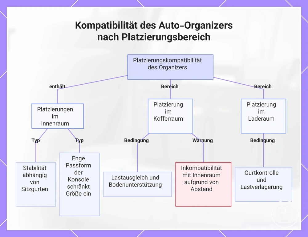 Kompatibilität des Auto-Organizers nach Platzierungsbereich