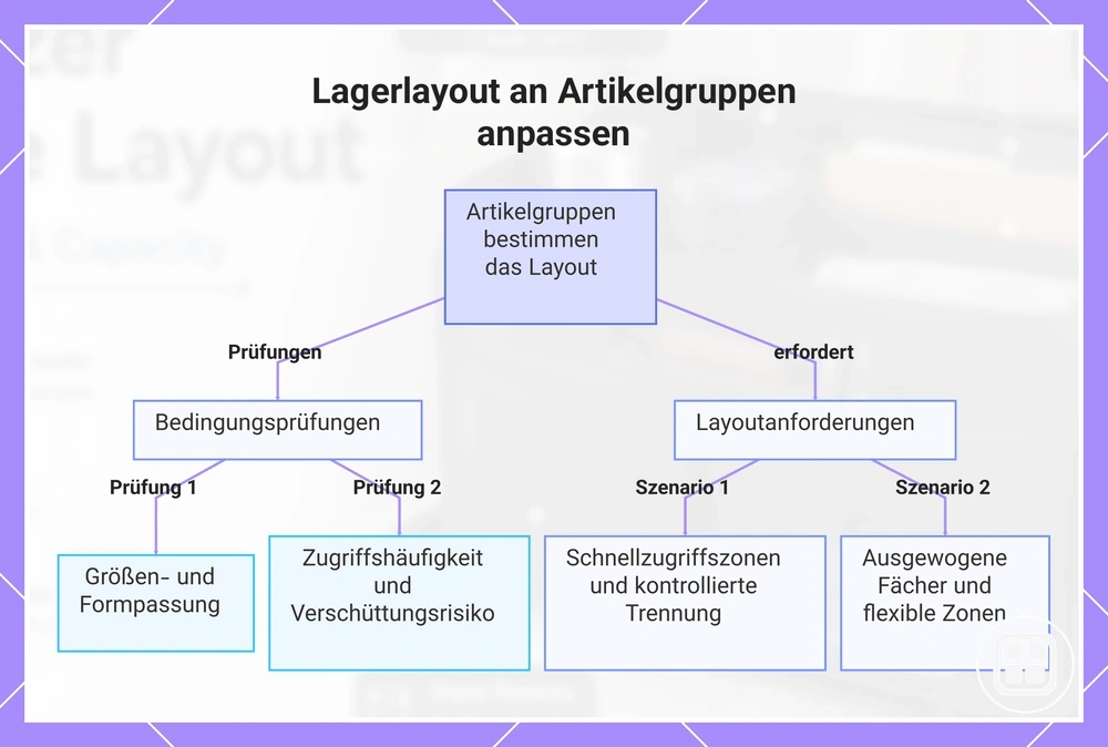 Lagerlayout an Artikelgruppen anpassen