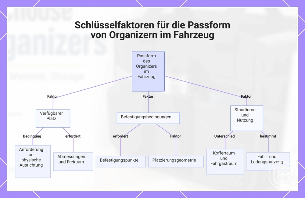 Schlüsselfaktoren für die Passform von Organizern im Fahrzeug