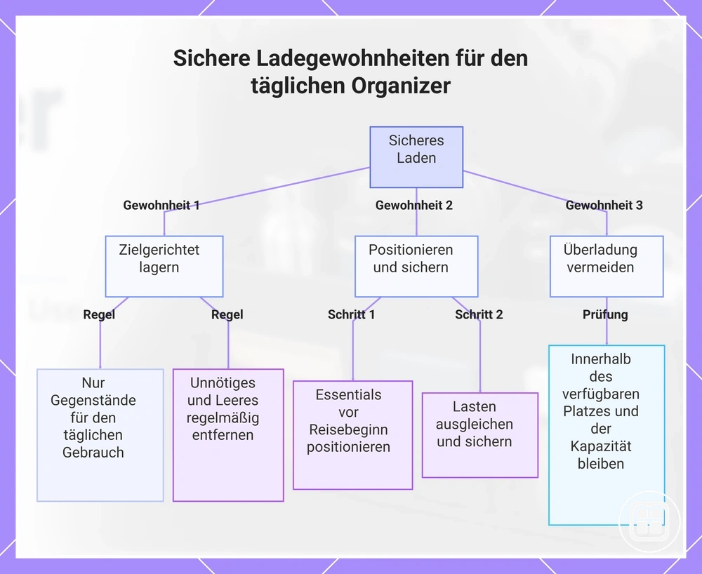 Sichere Ladegewohnheiten für den täglichen Organizer