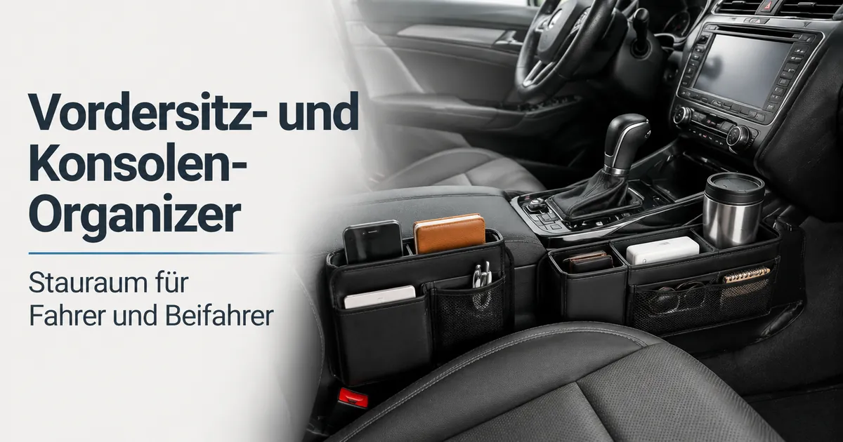 Vordersitz- und Konsolen-Organizer nahe den Staubereichen von Fahrer und Beifahrer