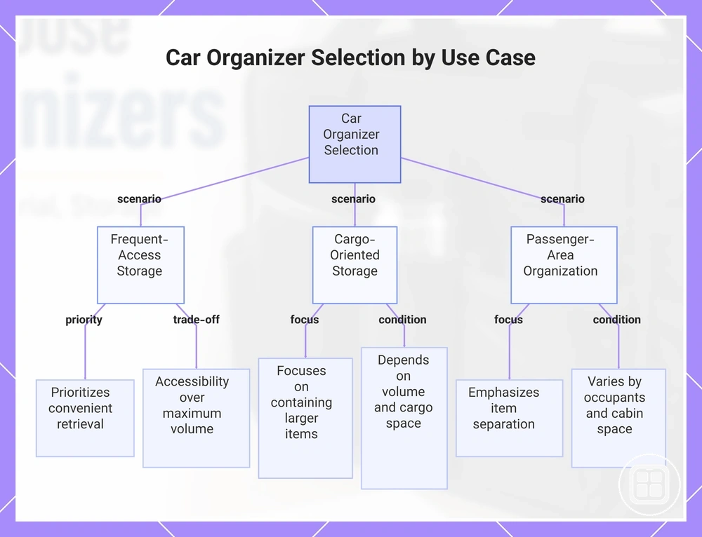 Car Organizer Selection by Use Case