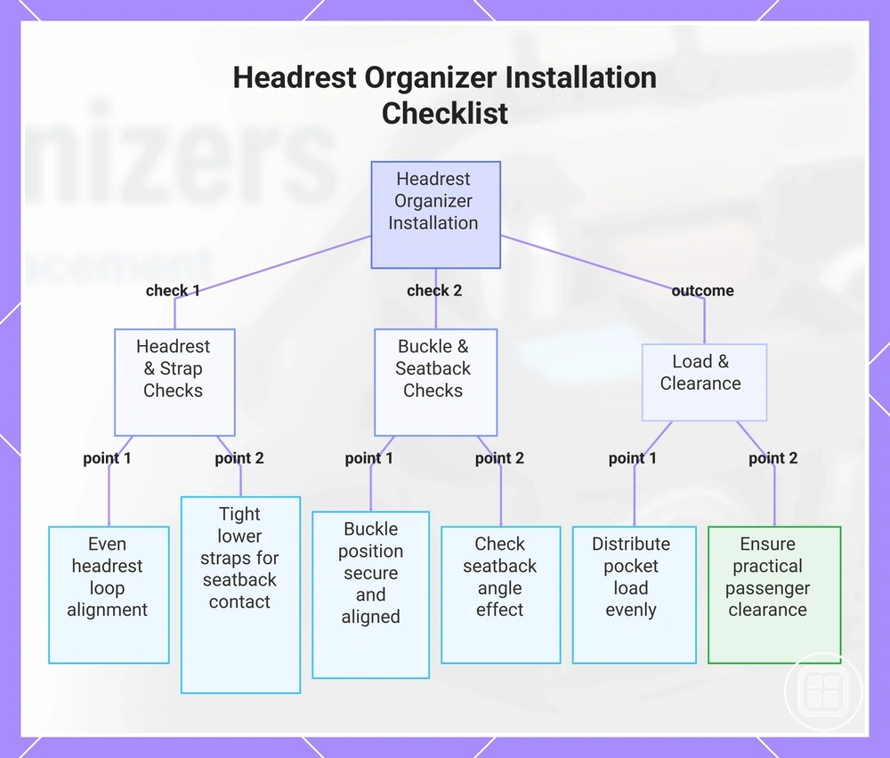 Headrest Organizer Installation Checklist