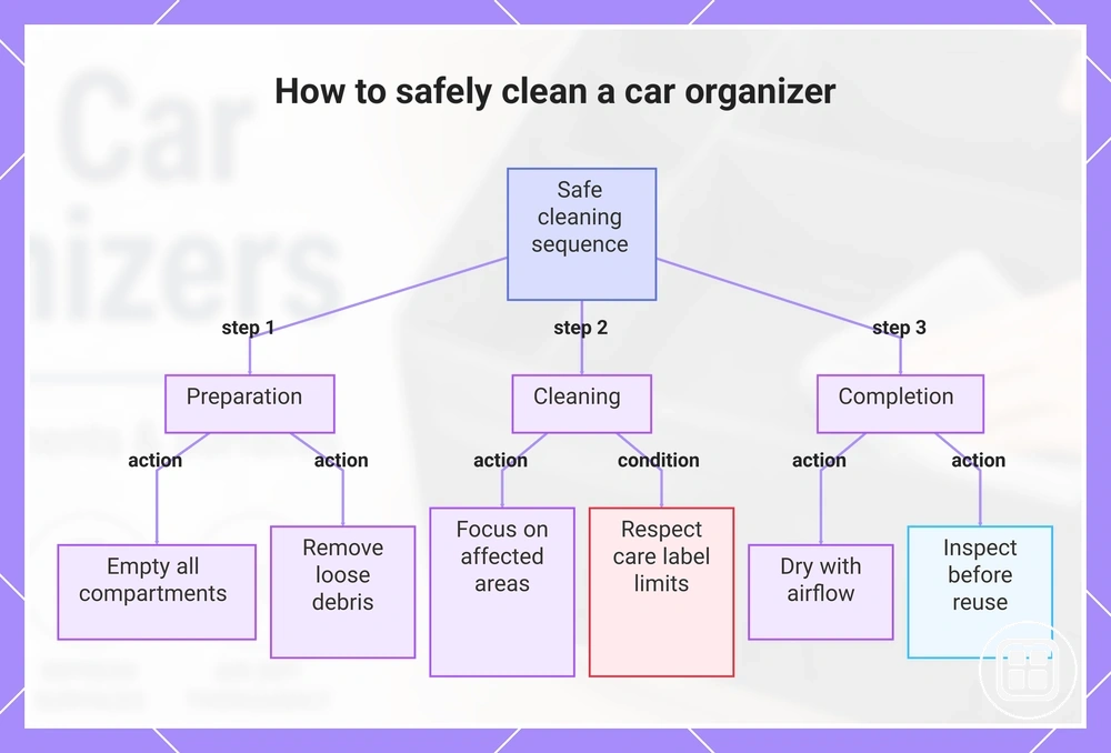 How to safely clean a car organizer