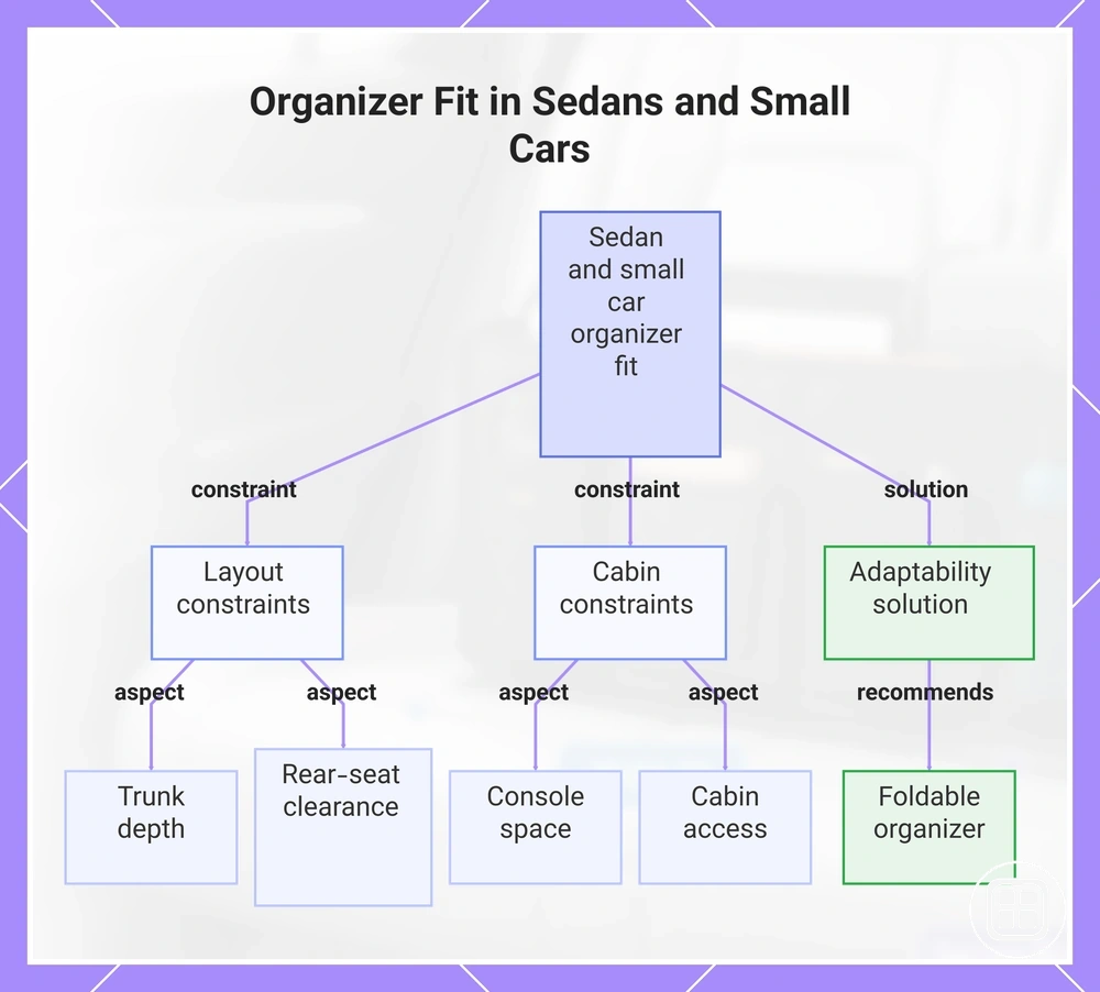 Organizer Fit in Sedans and Small Cars