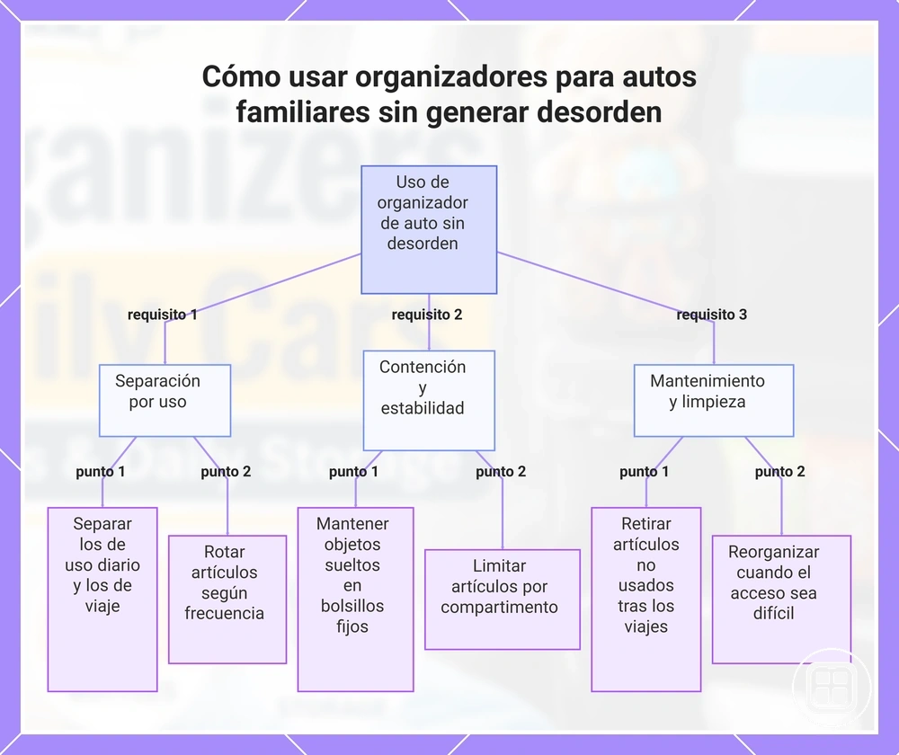Cómo usar organizadores para autos familiares sin generar desorden