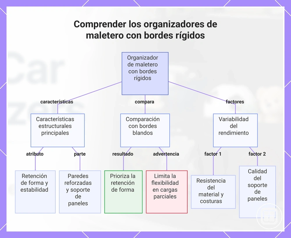 Comprender los organizadores de maletero con bordes rígidos