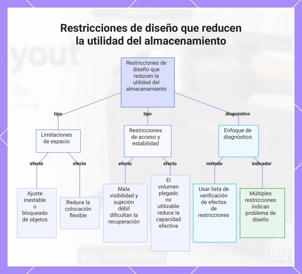 Restricciones de diseño que reducen la utilidad del almacenamiento