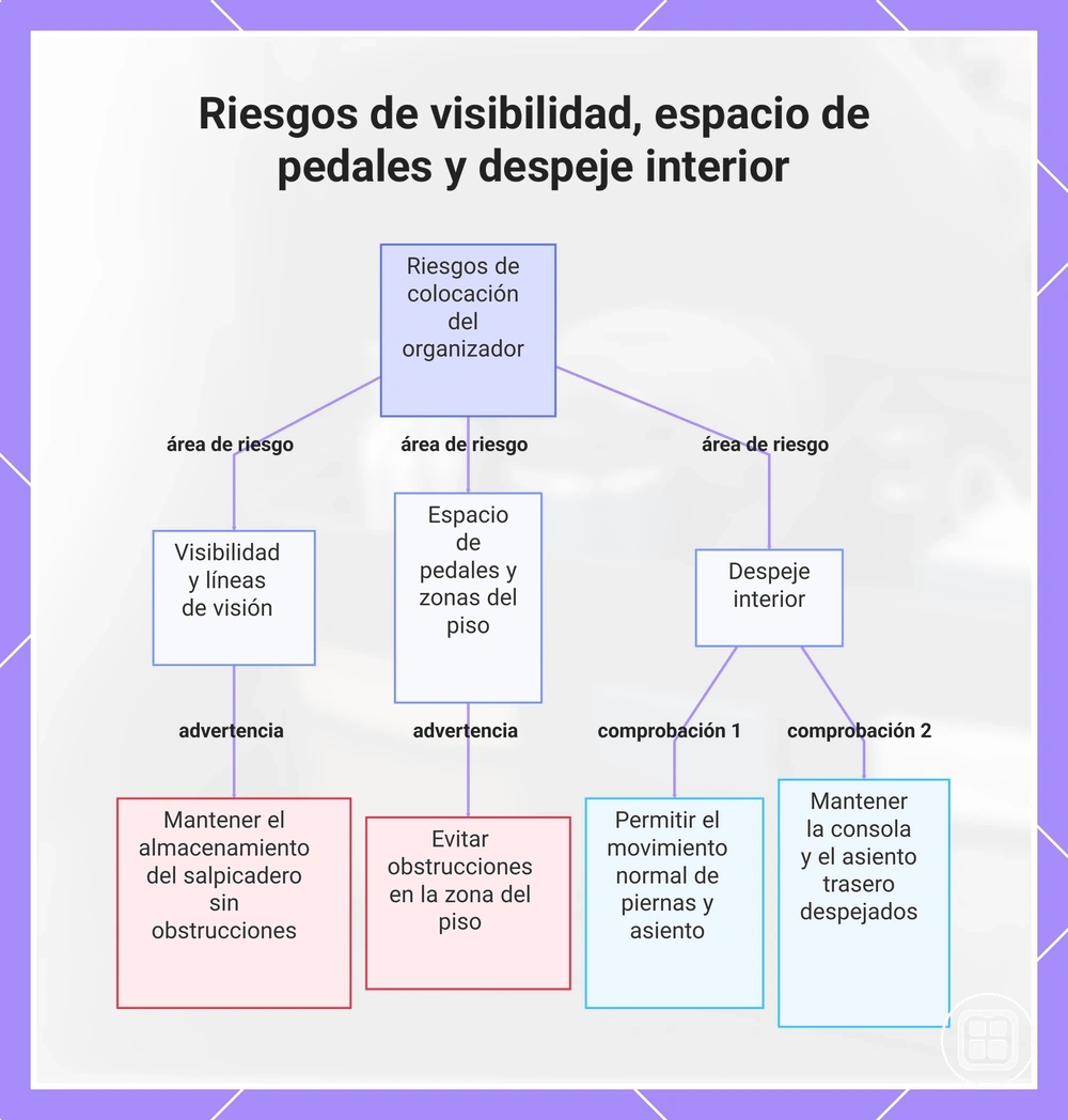 Riesgos de visibilidad, espacio de pedales y despeje interior