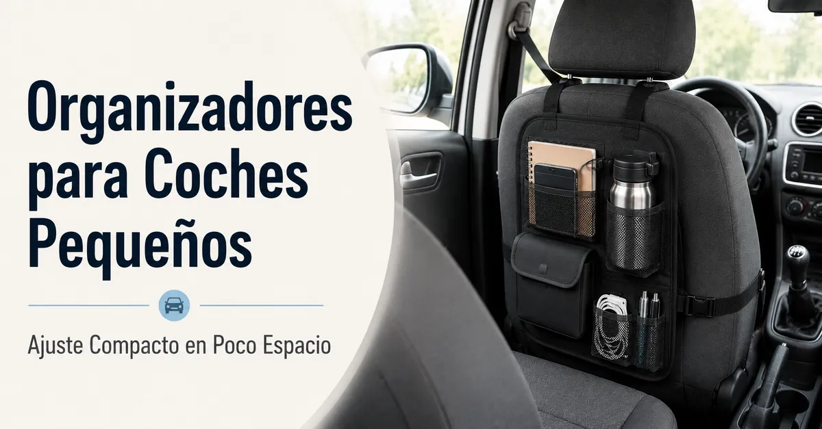 Organizador compacto instalado en el interior de un coche pequeño con espacio de almacenamiento limitado