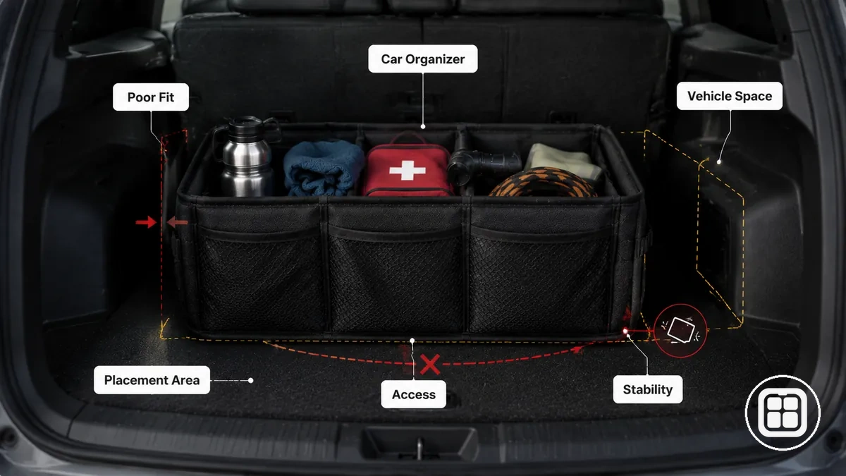12 mauvais ajustement organiseur voiture