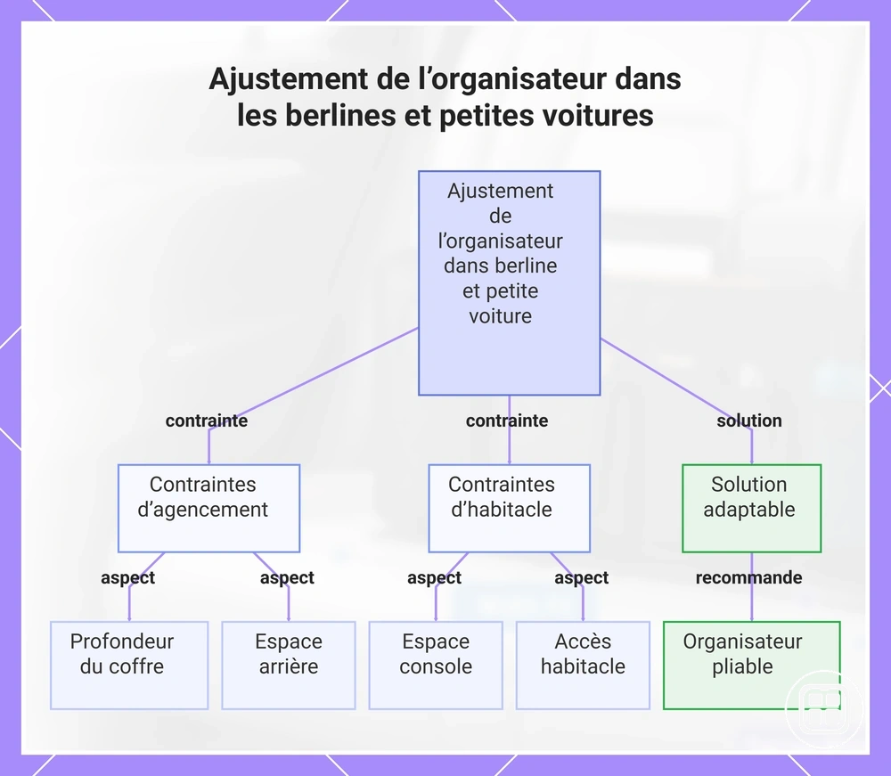 Ajustement de l’organisateur dans les berlines et petites voitures
