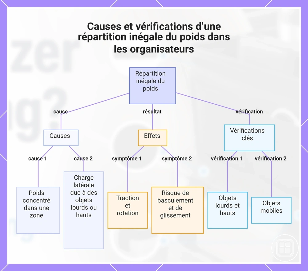 Causes et vérifications d’une répartition inégale du poids dans les organisateurs