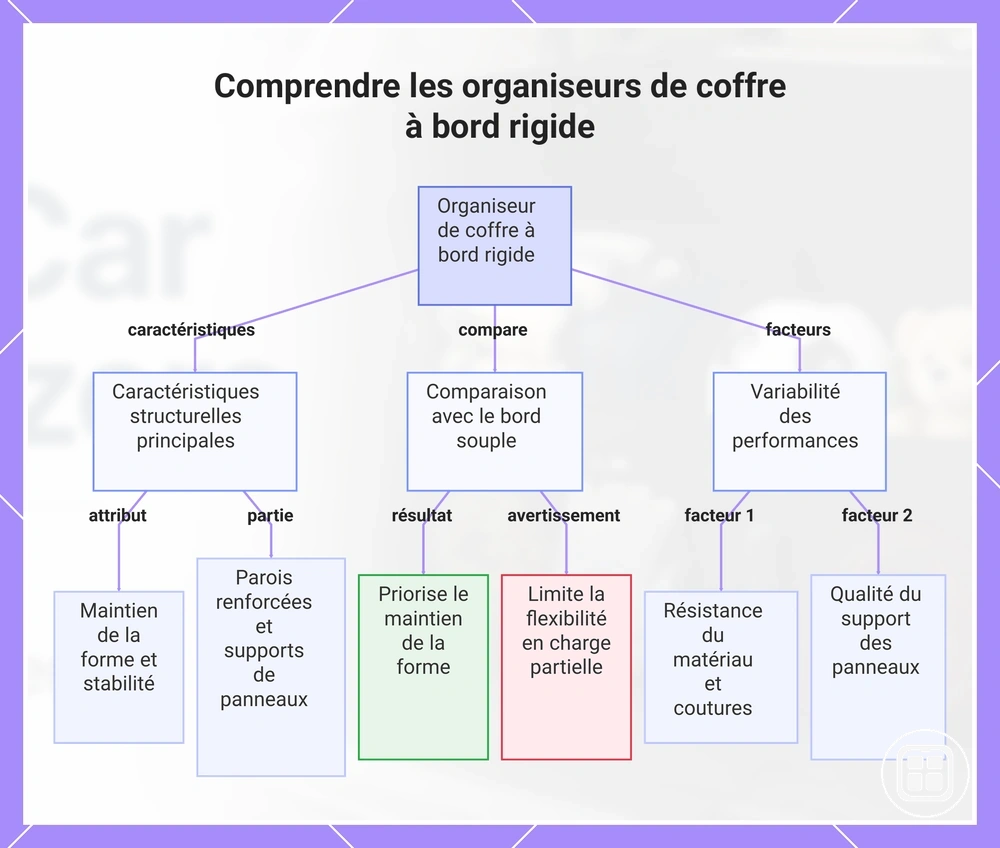 Comprendre les organiseurs de coffre à bord rigide