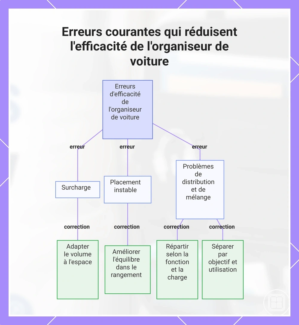 Erreurs courantes qui réduisent l'efficacité de l'organiseur de voiture