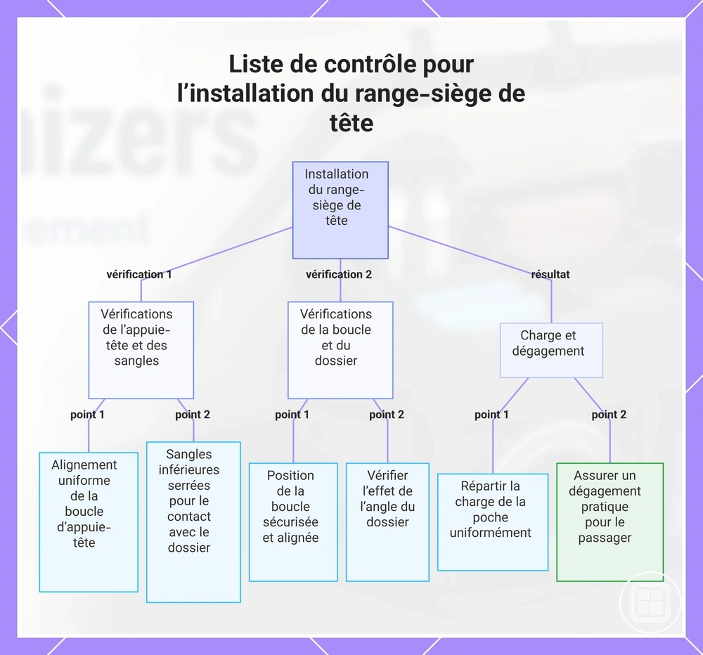 Liste de contrôle pour l’installation du range-siège de tête
