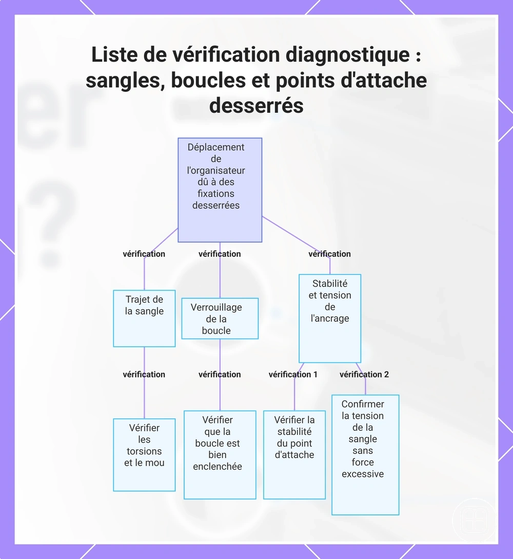 Liste de vérification diagnostique : sangles, boucles et points d'attache desserrés
