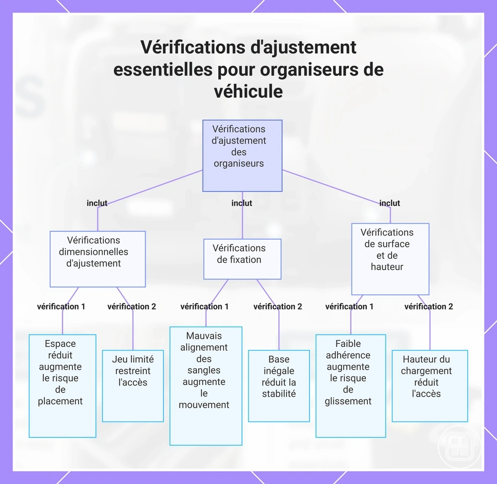 Vérifications d'ajustement essentielles pour organiseurs de véhicule
