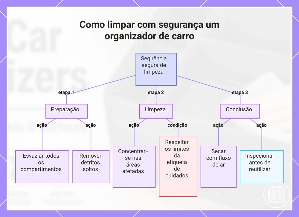 Como limpar com segurança um organizador de carro