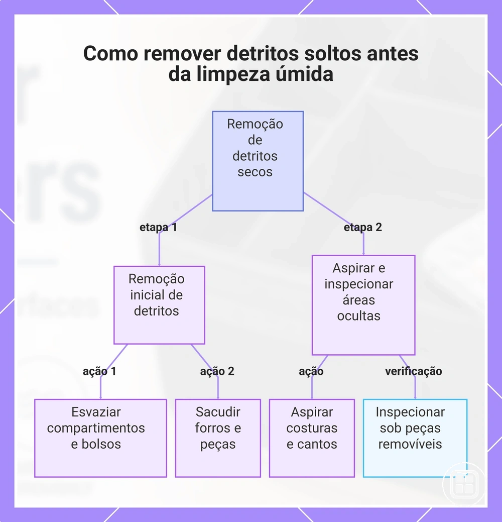 Como remover detritos soltos antes da limpeza úmida