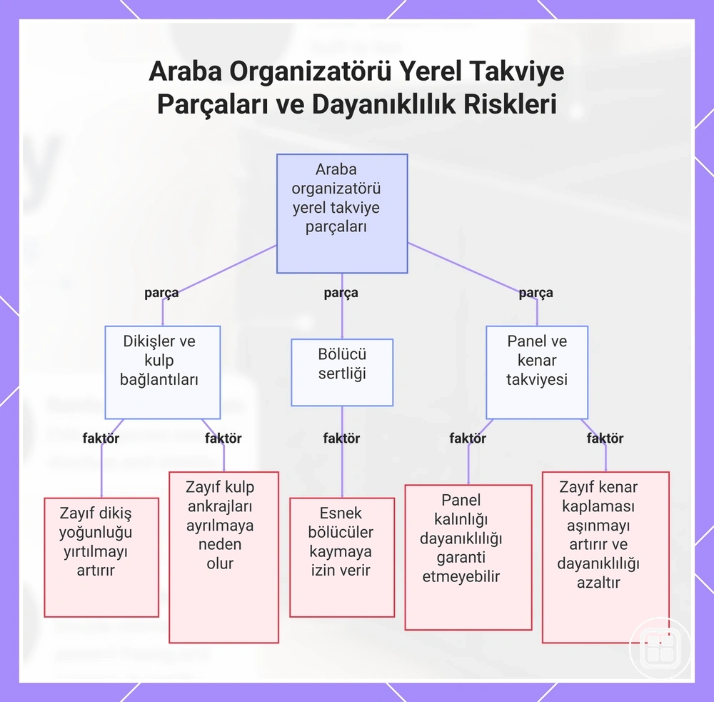 Araba Organizatörü Yerel Takviye Parçaları ve Dayanıklılık Riskleri