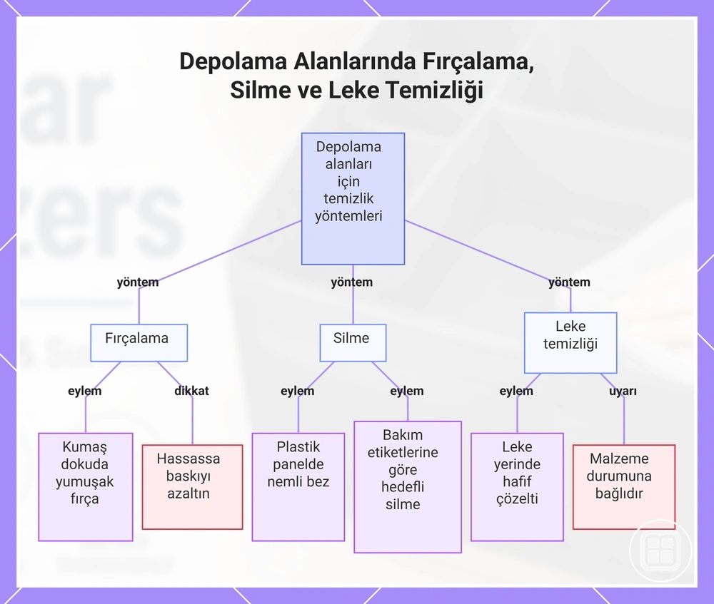 Depolama Alanlarında Fırçalama, Silme ve Leke Temizliği