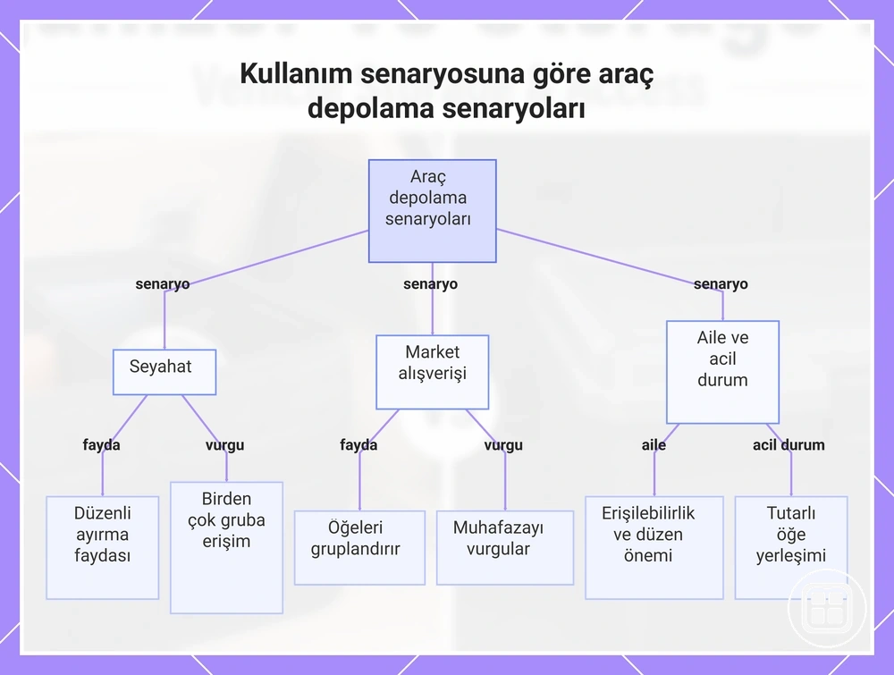 Kullanım senaryosuna göre araç depolama senaryoları