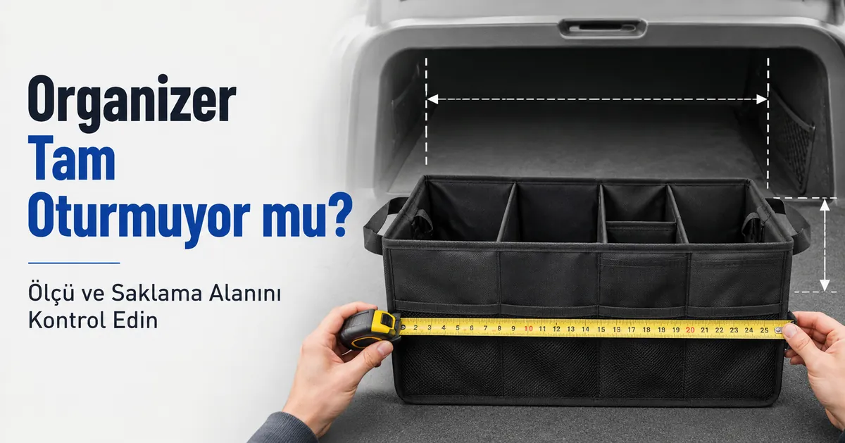 Uygun olmayan yerleşimi anlamak için araçtaki saklama alanına göre ölçülen araç içi organizer